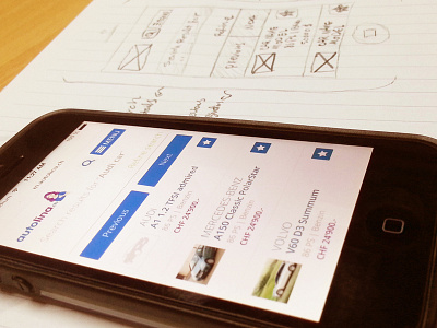 Mobile website wireframing