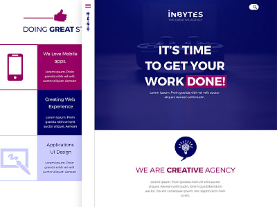 Inbyte Agency landing advertising creative design inbyte landing mobile ui ux web website