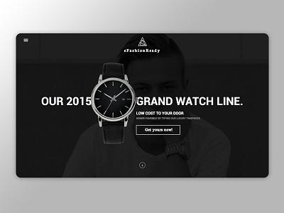 eFashion landing dark fashion flat sketch trendy ui ux watches webdesign