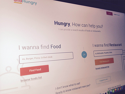 Anahungry Homepage bistro food hungry resturant search ui ux web