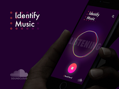 Identify Music for Soundcloud animation app circles dark identify listen music soundcloud ui ux