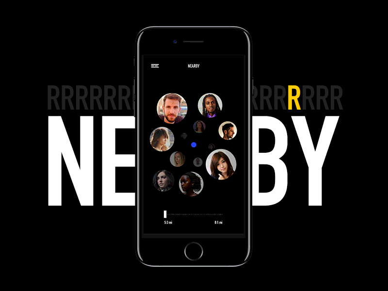 RRR - NEARBY ae ai chat friends list message messenger nearby principle ui ux voice