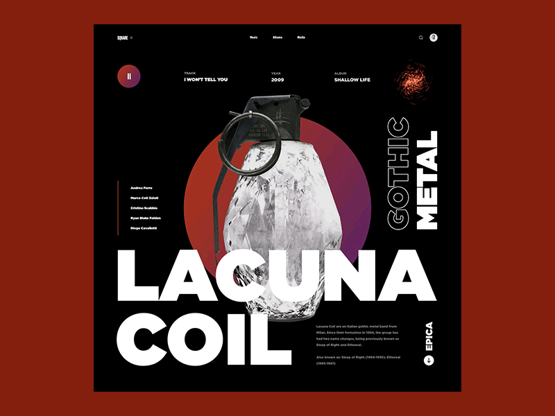 SQUARE - Lacuna Coil ae game gif interface lacuna coil landing metal music square web