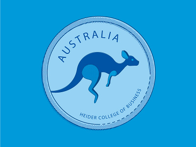 Australia Button australia button college illustration kangaroo