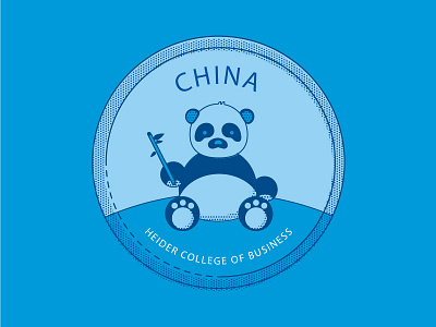 China Button australia button college illustration panda panda bear
