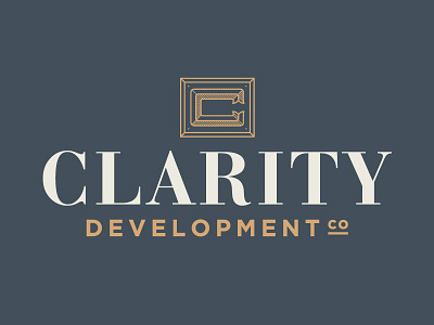 Identity Design for Real Estate Development Group branding c clarity gold gray identity real estate