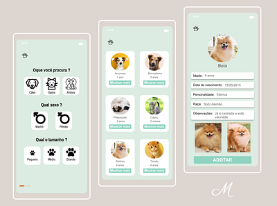 App Mobile - Paws & Claws app design ui ux