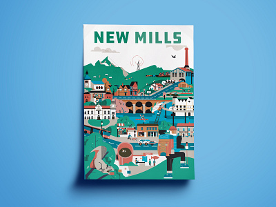 New Mills design flatdesign illustration