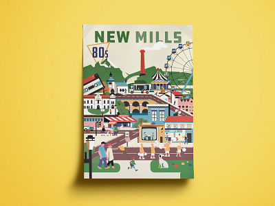 New Mills Carnival design flatdesign illustration