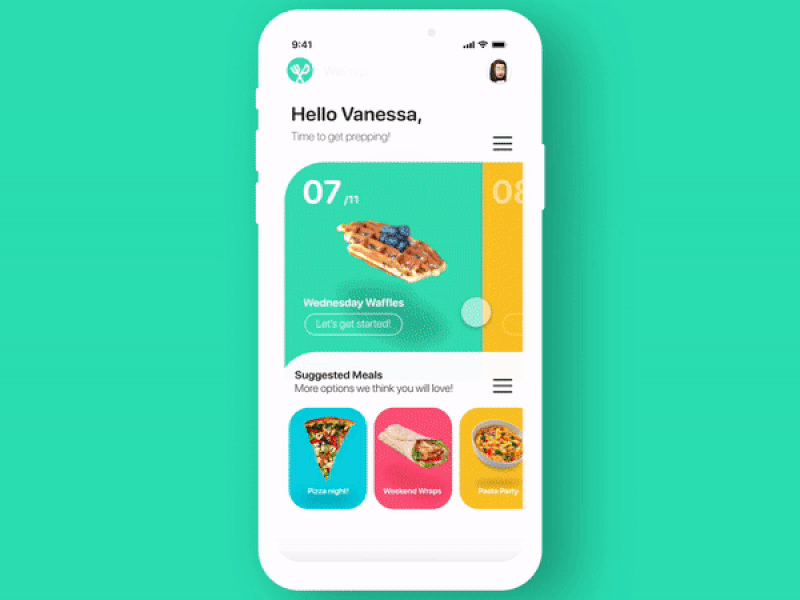 Healthy Food App Homepage