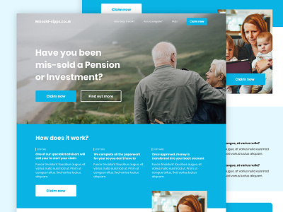 Claims Landing Page claims desktop finance investment landing money page pension