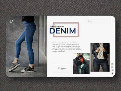 Denim, Fabric Fashion adobexd blue branding clean concept design e commerce fashion girls jackets jeans landingpage minimal simple style trendy typography uiux uiuxdesigner webdesign