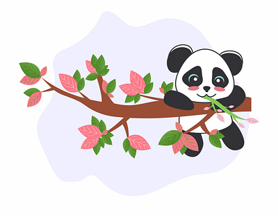 Climbing Panda adobexd clean concept design digitaldesign graphic design illustration minimal panda twig uiuxdesigner vector