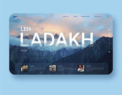 Travel Agency Concept Webpage adobe adobe xd adobexd clean concept design digital digitaldesign graphic design homepage interface ladakh minimal travelagency uiux uiuxdesigner userinterface web webdesign xd ui kit