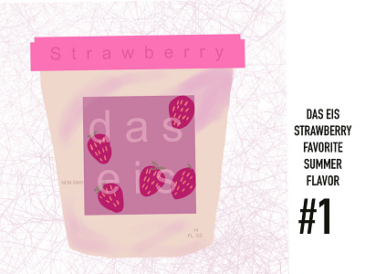 Strawberry Ice Cream Packaging advertising branding challenge digitalillustration art dribbble dribbbleweeklywarmup illustration