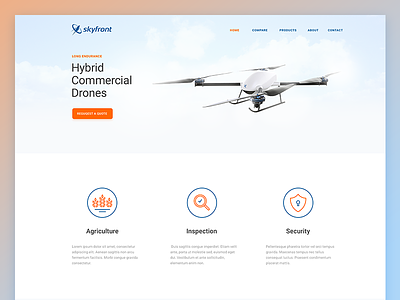 Landing Page clean drone flat home landing page ui user interface web site website