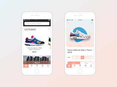 SneakerHunt App app app design minimal mobile mobile app mobile design ui ux
