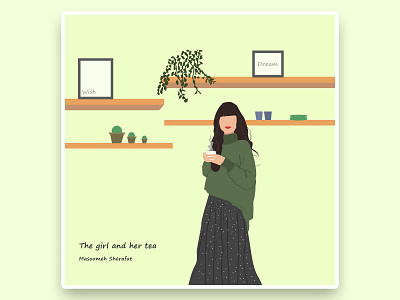 The Girl and her tea illustration digital illustration digital painting digitalart girl illustration illustration photoshop tea illustration vector illustration vectorart