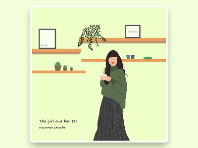 The Girl and her tea illustration