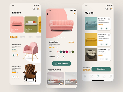 Furniture App UI Concept mobile app mobile app design mobile ui ui ui ux