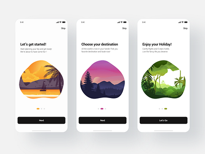 Travel app onboarding UI Design