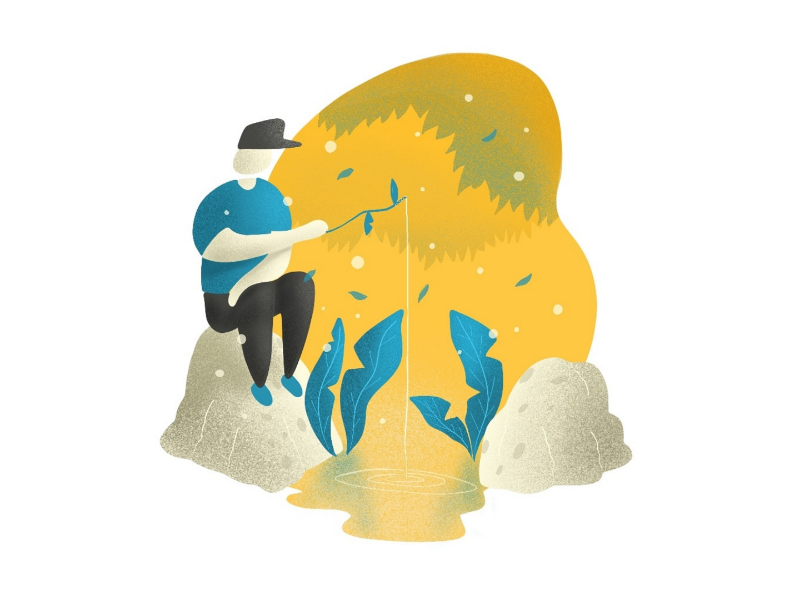 Fishing flatdesign webstyle illustration fishing