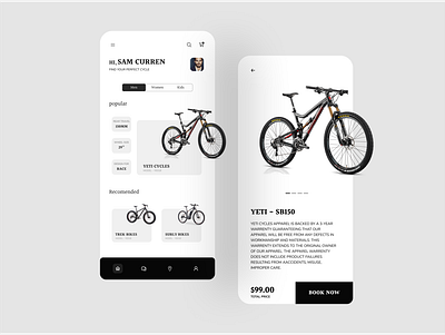 Cycle App Concept booking cycle cycle rentel ecommerce mobile app design modern uidesign