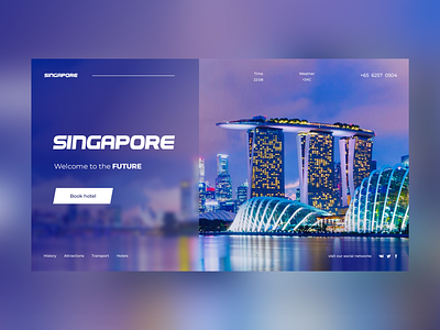 Main page Daily UI. City of the future it's Singapore. city concept dailyui landing uidesign webdesign website