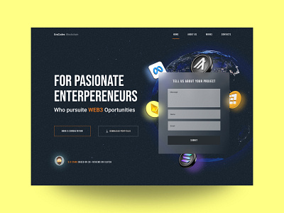 The first screen for a cryptocurrency site 3d branding concept dailyui design graphic design homepage illustration landing page motion graphics ui ux web web design webdesign website