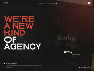 &why agency Rebranding agency animation branding design dropdown menu navigation ui ux web website