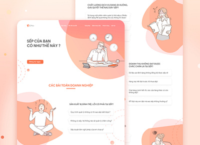 Landing page branding design illustration ui