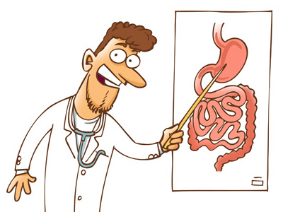 Abdominal doctors abdomen analysis cartoon doctor eating health hospital illustration laboratory magazine medicine stomach