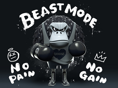 Beast mode 3d boxing c4d character cinema4d gorilla octane