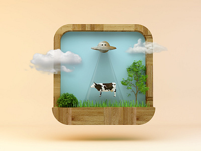 UFO catches a cow game App icon