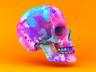 Skull Paint 3d art cinema4d color ink japan paint photoshop skull