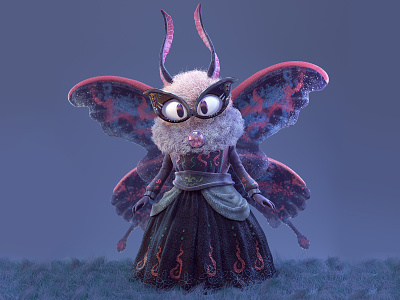 Morpho Queen butterfly character cinema4d fantasy fashion illustration insect moth zbrush