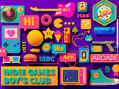 Indie Games Boys Club c4d cinema4d music nintendo octane retro toy