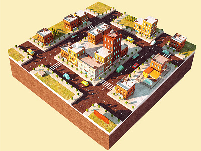 Isometric City 3d c4d cinema4d city isometric low miniature octane poly town