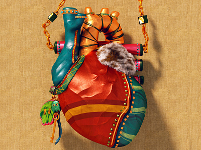 Heart Bag 3d bag c4d cg cinema4d color fashion heart octane