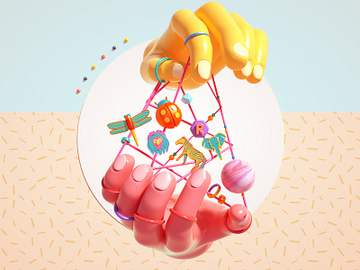 Cat's Cradle / Ayatori 3d c4d cats cradle cg cinema4d color icon octane zbrush