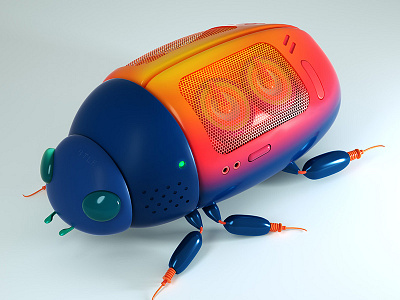 Speaker Beetle 3d audio beetle character cinema4d insects music octane
