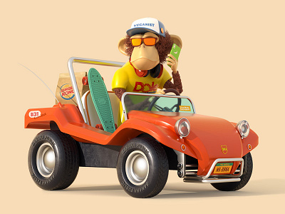 Monkey&Buggy 3d car character cinema4d monkey vehicle