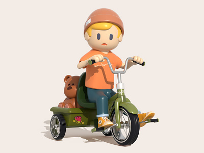 Trike Patrol 3d c4d character cinema4d illustration kids render trike vehicle