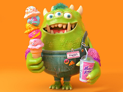 The Monster Project 2019 3d c4d character cinema4d icecream monster monster project octane