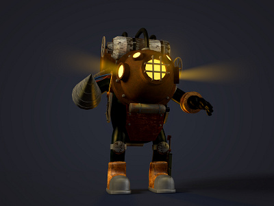 Bioshock 3d art c4d character characterdesign design modeling photoshop render