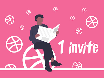 Dribbble Invite ! dribbble free illustration invitation invite minimal