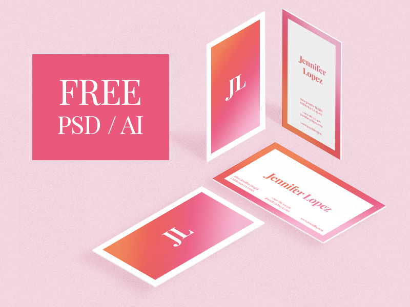 horizontal business card psd template