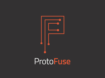 Protofuse Logo agency electric fuse gray logo red science white