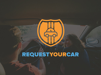 Request Your Car Logo blue car fun orange vehicle