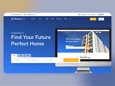 Banner Section on Real Estate landing page website design